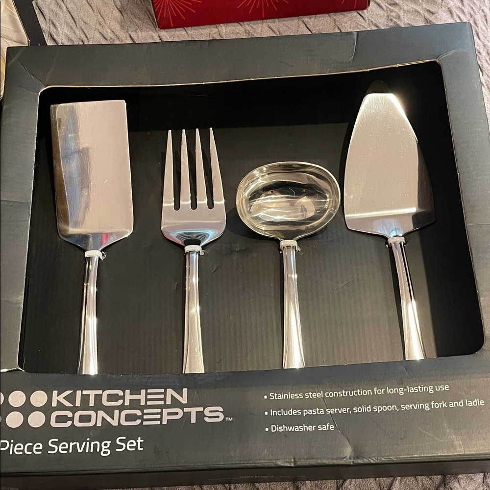 Kitchen Concepts Silver 4-Piece Serving Set